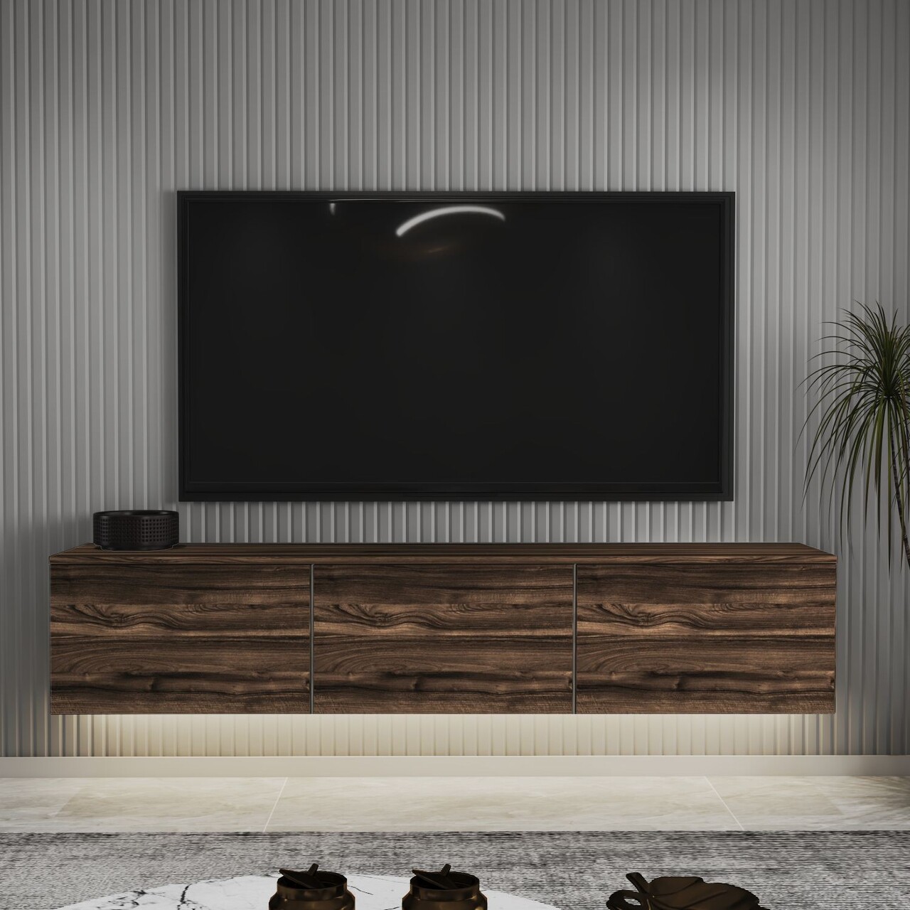 Comoda TV, Hanah Home, Neon, 160x35x32 cm, Castan - imagine 7